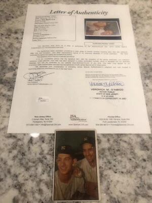 AUTOGRAPHED 1953 BOWMAN BILLY MARTIN PHIL RIZZUTO #93 SIGNED CARD JSA COA - Image 1 of 4