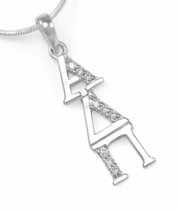 Alpha Delta Pi Sorority Lavaliere Pendant with CZs | Sorority Gifts | Big & Lil - Picture 1 of 2