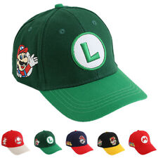 Kids Child Super Mario Bros Adjustable Baseball Caps Mario Luigi Cosplay Hats-