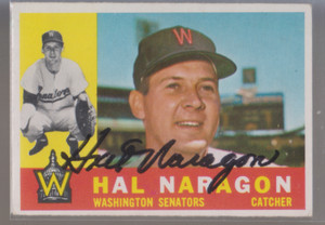 Autographed 1960 Topps Hal Naragon - Senators(Deceased)