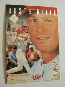 Tarjeta de béisbol Rusty Greer #97 Texas Rangers Leaf Studio plateada 1996-usada en muy buena condición - Imagen 1 de 2