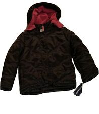 Rothschild Girls Coat 14 Detachable Hood New with tags 14 Black Pink Faux Fur