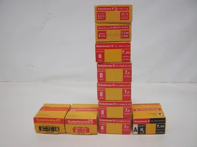 KODAK : Lot de 10 Pellicules Kodachrome II - 25  et  40 pour Caméra 8 mm - Photo 1/4