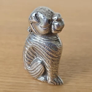 Vintage Silver Dog Vesta Case - Picture 1 of 10