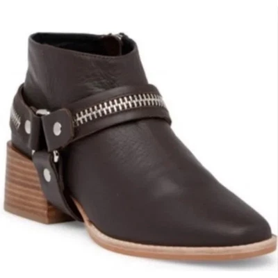 Sol Sana Eddie Botines de Cuero Marrón Correas Extraíbles Puntera Cuadrada Botas 38/7.5-8 Foto 1 de 4