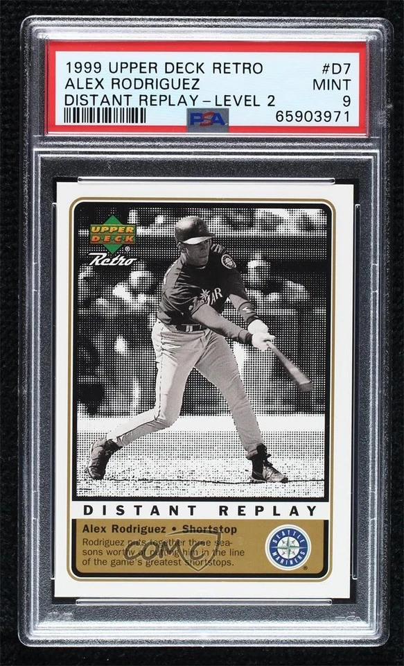 1999 Upper Deck Retro Distant Replay Level 2 /100 Alex Rodriguez #D7 PSA 9 MINT - Image 1 of 2