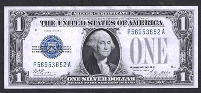 1928-A $1 SILVER CERTIFICATE ~ FUNNY BACK TYPE ~ GEM CRISP UNCIRCULATED NOTE - Image 1 of 2