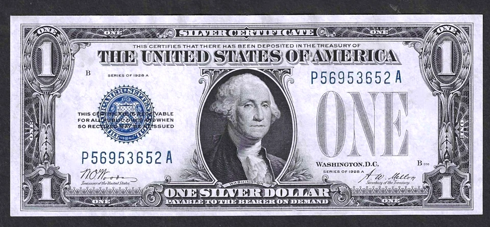 1928-A $1 SILVER CERTIFICATE ~ FUNNY BACK TYPE ~ GEM CRISP UNCIRCULATED NOTE - Image 1 of 2
