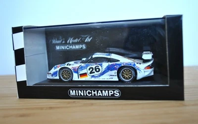 1996 Minichamps 1:43 Porsche 911 GT1 Le Mans Racing Car #26 S Goodyear Dalmas - Image 1 of 4