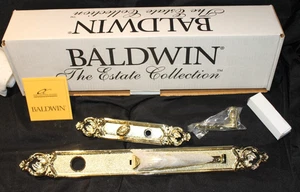 Baldwin "VICTORIA" Türverkleidungsbeschlag #6948-003-GELAUFEN, pol. Messing Lifetime, neu - Bild 1 von 17