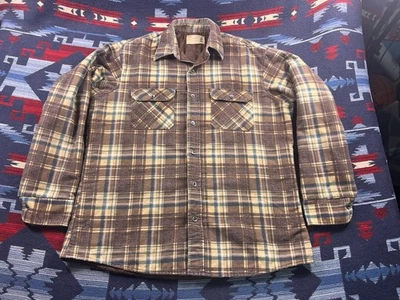 Vintage Sears Fieldmaster Shirt Mens Flannel Quilt Lined Insulated Perma Prest - Image 1 of 4