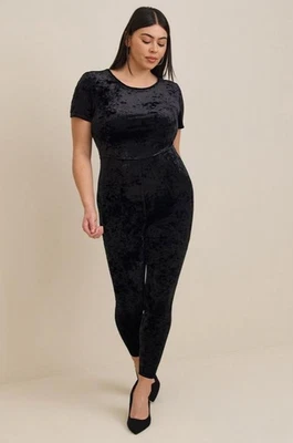 Traje de gato de terciopelo triturado tórrido manga corta negro talla 4 club fiesta vacaciones Foto 1 de 4