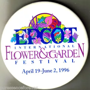 Disney Button Badge: WDW/Epcot - 3rd International Flower & Garden Festival 1996 - Foto 1 di 1