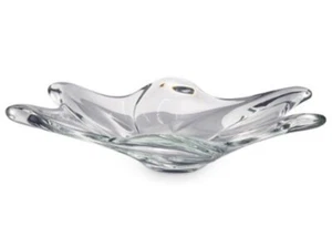 Daum Crystal Art Glass Mid Century Wave Design Centerpiece Bowl - Picture 1 of 3