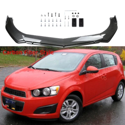 For Chevrolet Sonic 2012-2020 Carbon Style Front Bumper Lip Spoiler Splitter Kit - Изображение 1 из 4