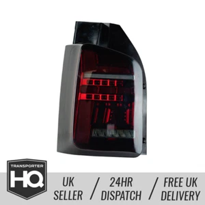 VW T6.1 LED Rear Lights Sequential BARN DOORS - RED SMOKE (T6.1 STYLE) 2019+ - Picture 1 of 3