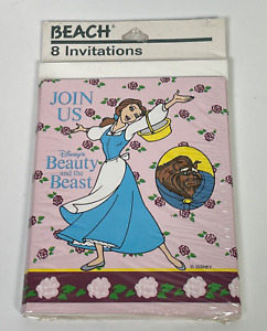 Invitations de fête d'anniversaire vintage Disney Beauty & The Bête 8 pièces dans son emballage d'origine scellé