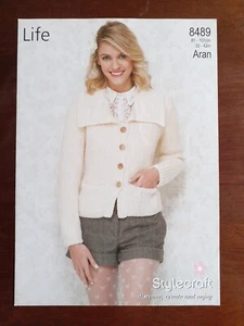 Stylecraft Aran Knitting Pattern No 8489 Ladies Cardigan 32-42" - Picture 1 of 3