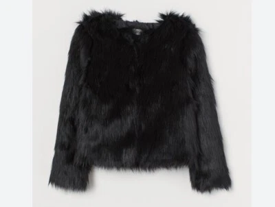 Chaqueta de piel sintética negra H&M para niñas talla 11-12 Foto 1 de 4