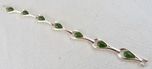 Armband 835/- Silber Jade ca.50er Jahre signiert GRT 70er Jahre - Bild 1 von 12