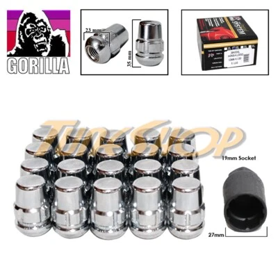 20 LOCK GORILLA HONDA ACURA BOLA RADIO STOCK OEM RUEDAS TUERCAS 12X1.5 CROMO Foto 1 de 2