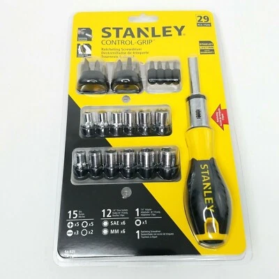 Stanley 54-925 Control-Grip 29 Pcs Ratcheting Screwdriver Set Stainless Steel - Image 1 of 4