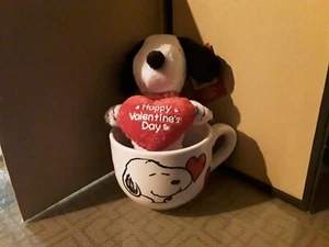 ¡1 TAZA/TAZA DE CAFÉ GRANDE DE DÍA DE SAN VALENTÍN SNOOPY HAPPY VALENTINES DE MÁS TAMAÑO Y MUÑECA!!¡! - Imagen 1 de 4