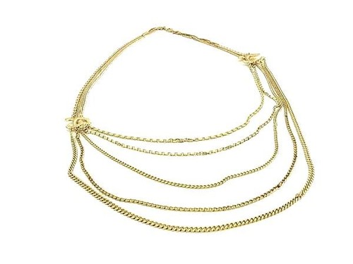 AUTENTICO ACCESSORIO COLLANA CATENA CHANEL COCOMARK B16C DONNA ORO FE5018 F S