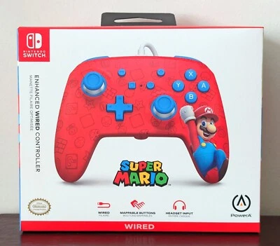 Super Mario PowerA Enhanced Wired Controller for Nintendo Switch Woo-hoo! NEW - Image 1 of 2