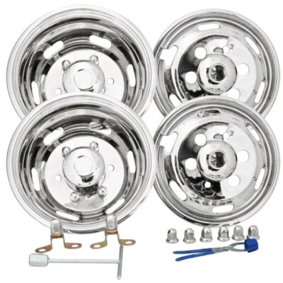 Satz Edelstahl Radkappen Radblenden 16"x6" Stahlfelgen V+H Iveco Daily 2006- - Bild 1 von 3