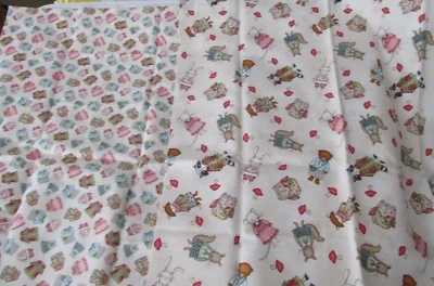 2 pieces 19"x 44" Quilt Fabric Forest Friends Clothes and Animals Kris Lammers - Image 1 of 4