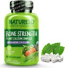 NATURELO Bone Strength - Plant-Based Calcium, Magnesium, Potassium, Vitamin D3,