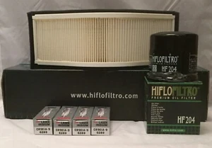 Service Kit For KAWASAKI ZX10R (2004 to 2005) Air / Oil Filter & 4 x Spark Plugs - Picture 1 of 6