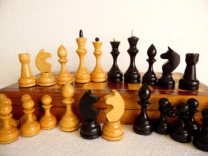 Juego de Ajedrez de Madera Ruso Grande Soviético De Colección Años 70 X40 cm #54 - Imagen 1 de 13