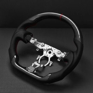Real carbon fiber Flat Customized Sport Universal Steering Wheel 2009-2021 370Z - Picture 1 of 9