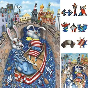 Wooden Jigsaw Puzzle for Adults by FoxSmartBox - 405 Pcs - Lovers on the River - Picture 1 of 8