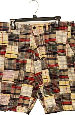 Madison Patchwork Multicolor Shorts Men's Size 36 Flat Front Summer Beach Fun - Image 1 of 4