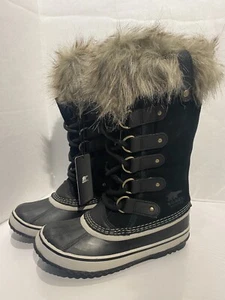 NEW Sorel Women's Joan Of Arctic SNOW Boots Size 6 Waterproof Black Stone Suede - Picture 1 of 7