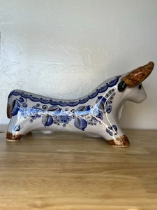 Vintage Tonala Keramik Stier handbemalt Volkskunst Keramik Mexiko 13" Südwesten - Bild 1 von 20