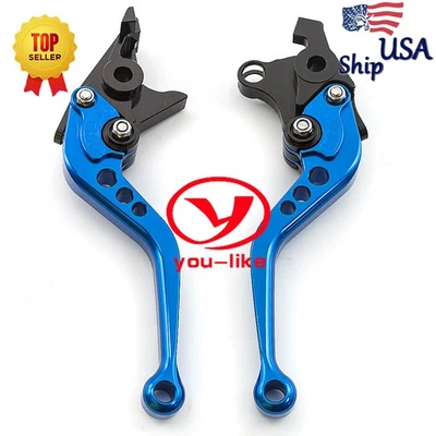 Palancas de freno de embrague corto CNC azul para Yamaha YZF R1/R1M/R1S 15-2022 Foto 1 de 4