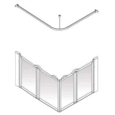 AKW Option E Half Height Shower Screens 750mm Care Screens