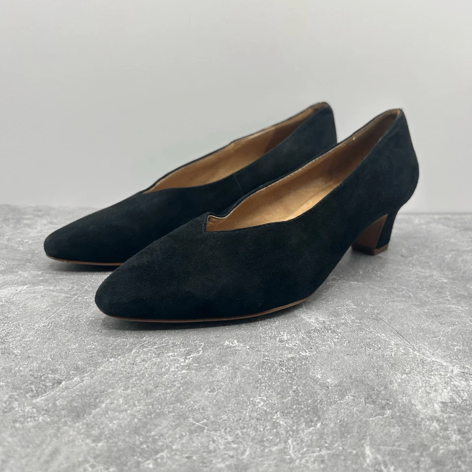 Sandalia Madewell Negra Gamuza Sin Cordones Talla 5.5 Puntera Almendra Trabajo Carrera Foto 1 de 4