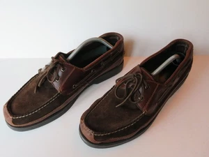 MINT Sperry Top Sider Mako Collection Brown Leather Boat Shoes Mens 12M Suede - Picture 1 of 14