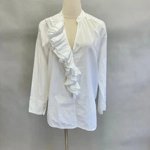 Blusa túnica Brochu Walker micro rayas blanca algodón popover talla XS - Imagen 1 de 13