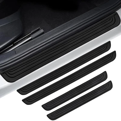 4X Black Rubber Car SUV Door Scuff Sill Cover Panel Step Protector For Cadillac - Image 1 of 4