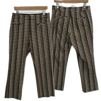 Anthropologie the Essential Collection Plaid Cropped Trouser Pant Womens Size 10 - Image 1 of 4
