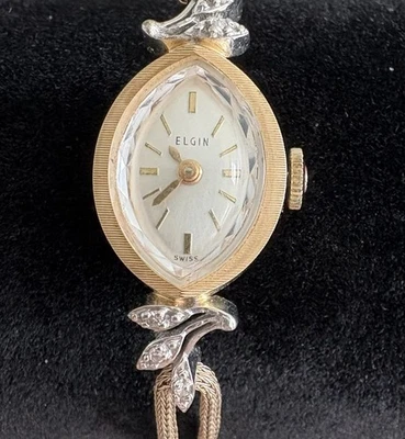Elgin Ladies Vintage 14k Gold  Swiss Mechanical Watch - WORKS! - Image 1 of 4