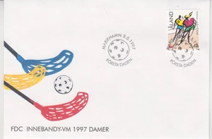 ALAND ISLANDS : 1997   FDC - SCOTT # 134  FLOORBALL - Picture 1 of 1