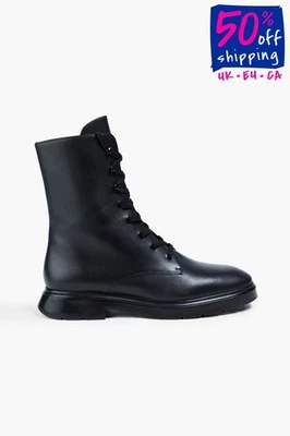 RRP€590 STUART WEITZMAN Leather Ankle Boots US6.5 UK4 EU37 Black Lace Up - Image 1 of 4