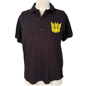 Transformer Black Short Sleeve Logo Polo Shirt M Yellow Logo - Picture 1 of 8